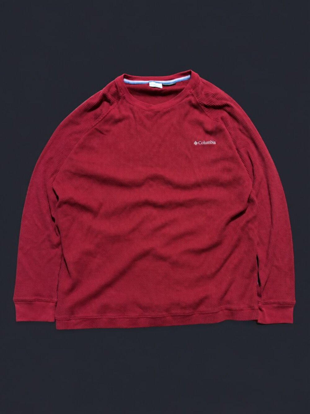 Columbia Mens XL Red Omni Wick Long Sleeve Crew Neck T Shirt